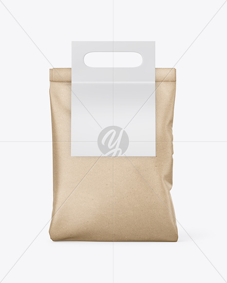 Kraft Paper Bag with Matte Paper Handle Mockup