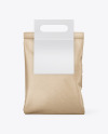 Kraft Paper Bag with Matte Paper Handle Mockup