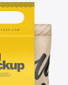 Kraft Paper Bag with Matte Paper Handle Mockup