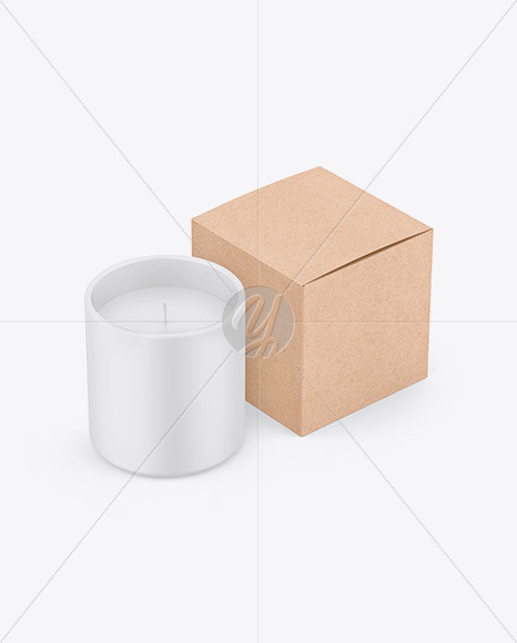 Candle W/ Kraft Box Mockup