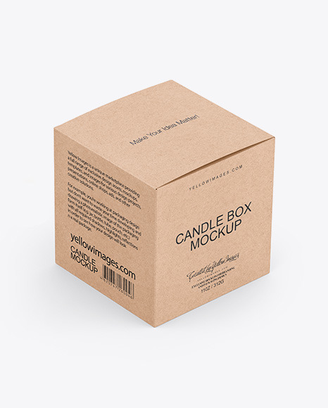 Candle W/ Kraft Box Mockup