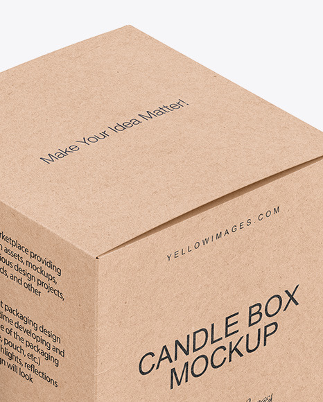Candle W/ Kraft Box Mockup