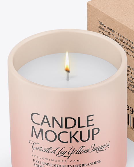 Candle W/ Kraft Box Mockup