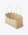 Empty Kraft Paper Basket with Handles Mockup