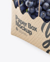 Kraft Paper Basket with Blue Grapes Mockup
