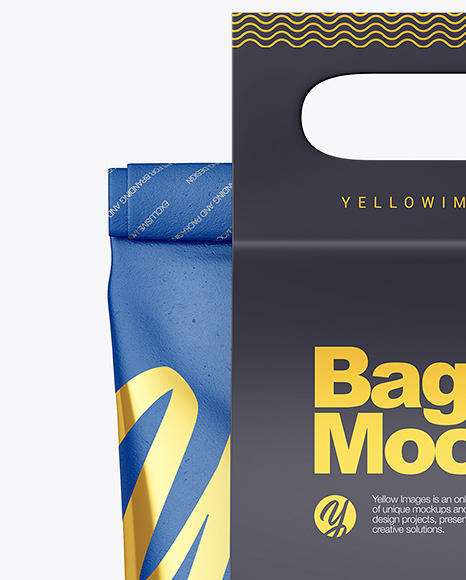 Matte Paper Bag with Paper Handle Mockup