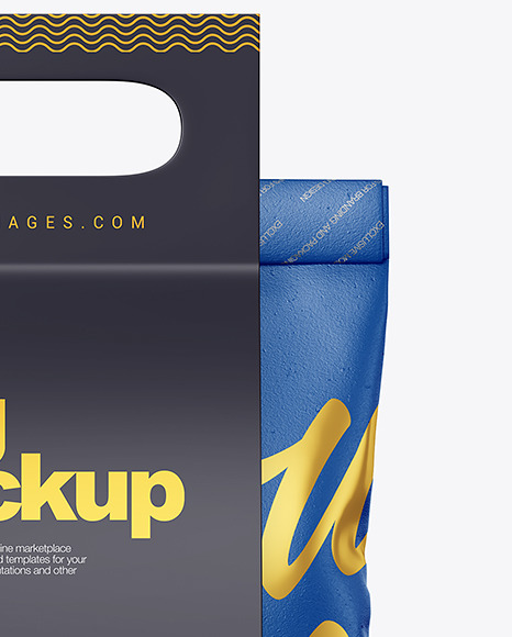 Matte Paper Bag with Paper Handle Mockup