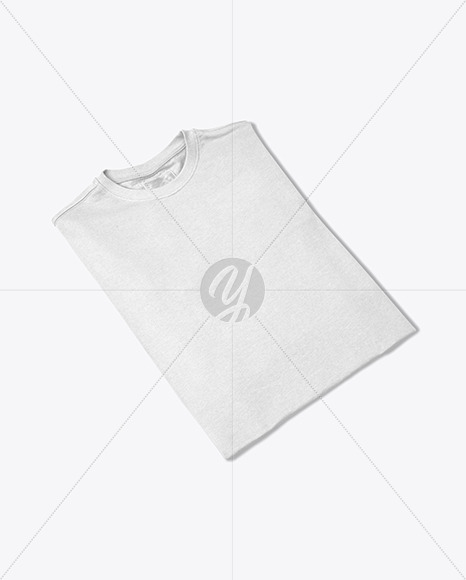 Folded Round Neck T-Shirt Mockup