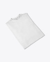 Folded Round Neck T-Shirt Mockup