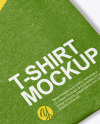 Folded Round Neck T-Shirt Mockup