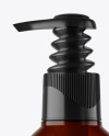 Amber Cosmetic Bottle with Pump Mockup