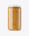 Clear Glass Jar with Wholegrain Mustard Mockup