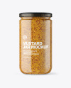 Clear Glass Jar with Wholegrain Mustard Mockup