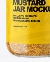 Clear Glass Jar with Wholegrain Mustard Mockup