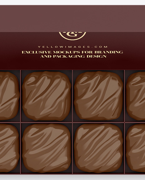 Box of Chocolate Sweets Mockup