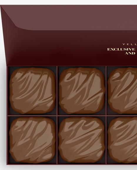 Box of Chocolate Sweets Mockup