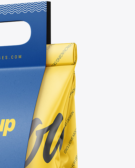 Glossy Bag with Paper Handle Mockup