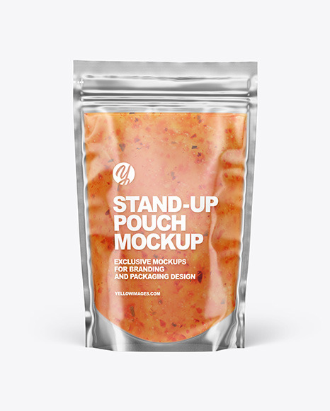 Clear Plastic Pouch w/ Sweet Chili Thai Sauce Mockup