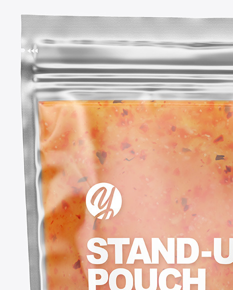 Clear Plastic Pouch w/ Sweet Chili Thai Sauce Mockup