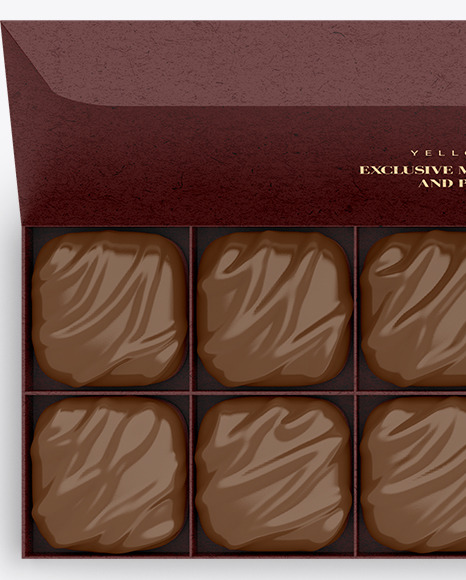 Kraft Paper Box of Chocolate Sweets Mockup Kraft Paper Box of Chocolate Sweets Mockup