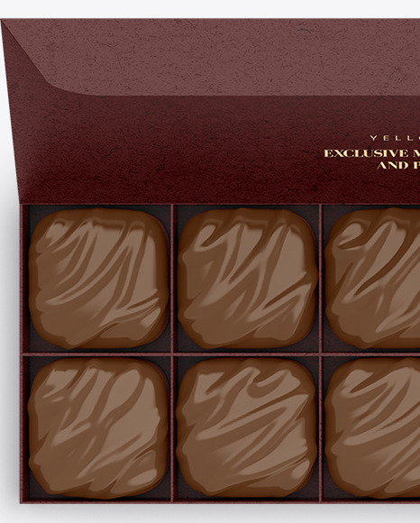 Kraft Paper Box of Chocolate Sweets Mockup