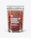 Frosted Plastic Pouch w/ Red Sauce Mockup