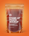 Frosted Plastic Pouch w/ Red Sauce Mockup