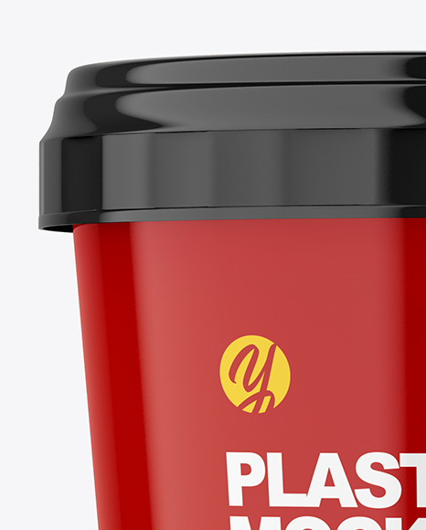 Glossy Plastic Cup Mockup