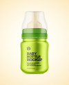 Matte Metallic Baby Bottle Mockup