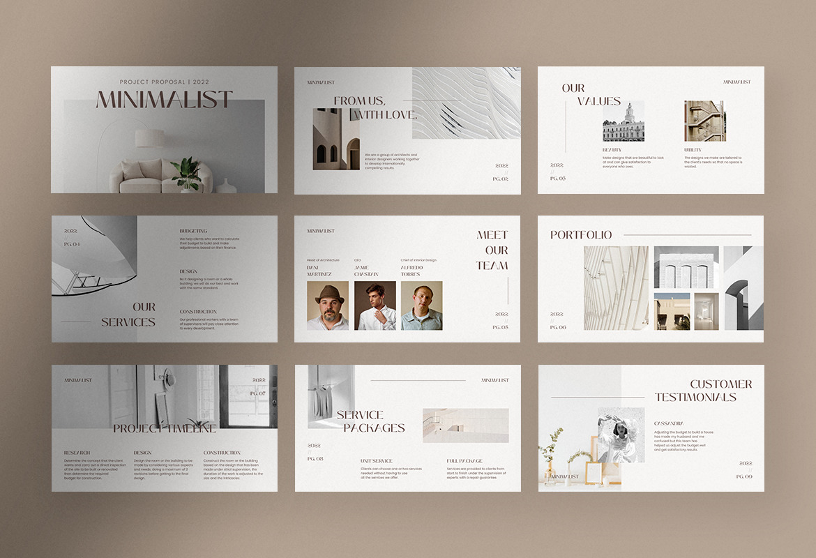 Pure White Minimalist Project Proposal Presentation Canva