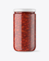 Clear Glass Jar with Beans Mockup