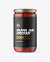 Clear Glass Jar with Beans Mockup