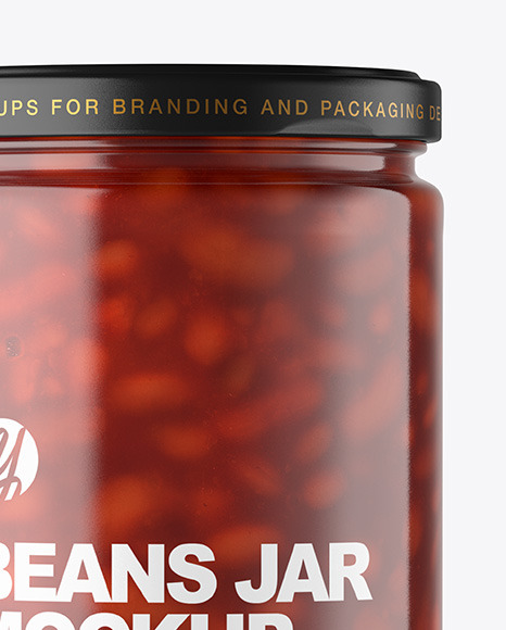 Clear Glass Jar with Beans Mockup