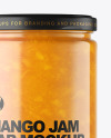 Clear Glass Jar with Mango jam Mockup