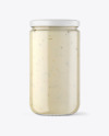 Clear Glass Jar with Tar Tar Sauce Mockup