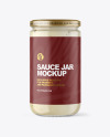 Clear Glass Jar with Tar Tar Sauce Mockup