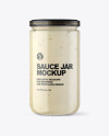 Clear Glass Jar with Tar Tar Sauce Mockup