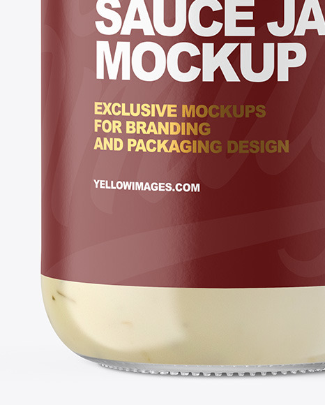 Clear Glass Jar with Tar Tar Sauce Mockup