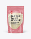 Clear Plastic Pouch w/ Tar Tar Sauce Mockup