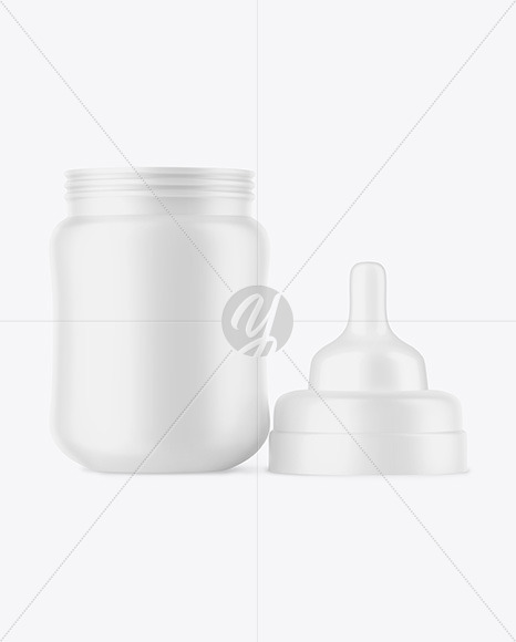 Matte Baby Bottle with Opened Cap Mockup