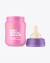 Matte Baby Bottle with Opened Cap Mockup