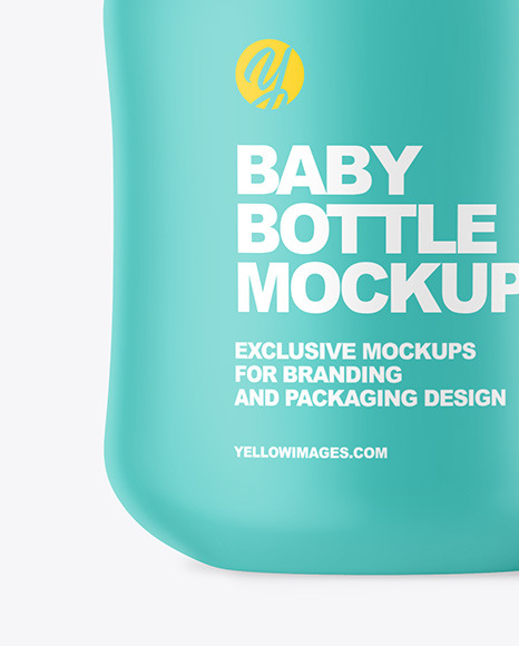 Matte Baby Bottle with Opened Cap Mockup