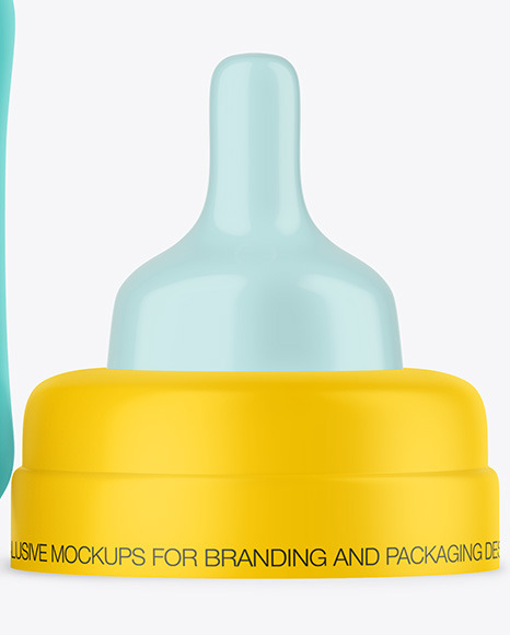 Matte Baby Bottle with Opened Cap Mockup