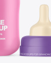 Matte Baby Bottle with Opened Cap Mockup