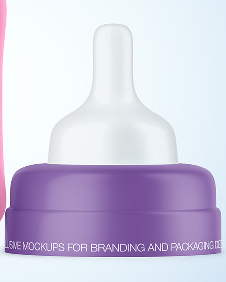 Matte Baby Bottle with Opened Cap Mockup