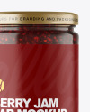 Clear Glass Jar with Raspberry Jam Mockup