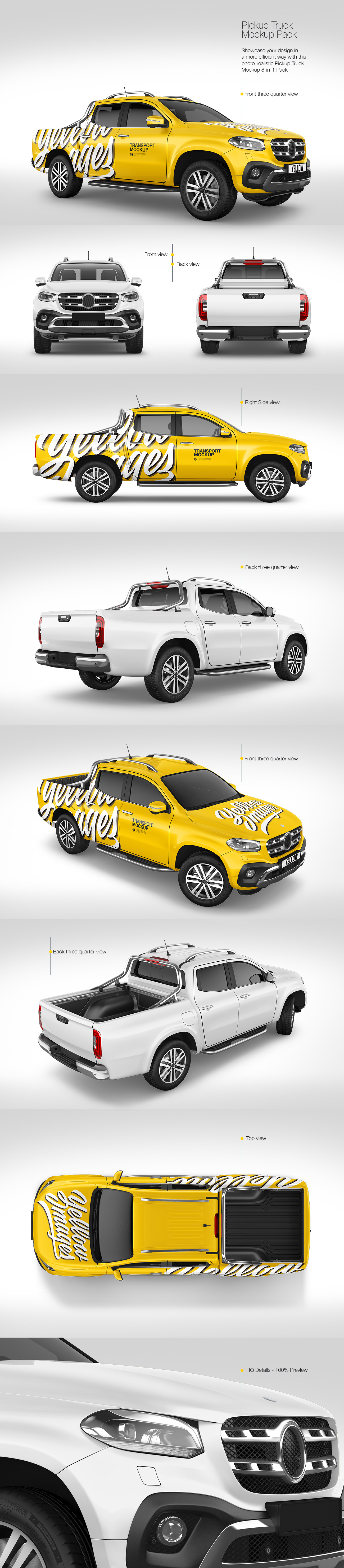 Pickup Truck Mockup Pack