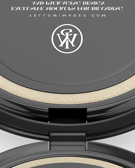 Cosmetic Compact Powder Mockup Cosmetic Compact Powder Mockup