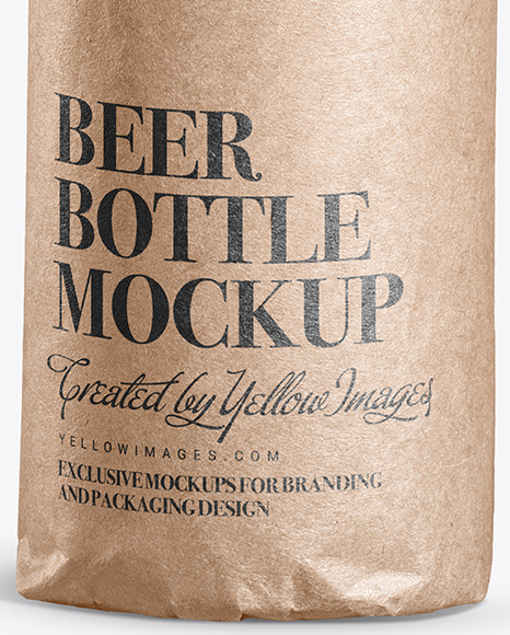 Beer Bottle Wrapped in Kraft Papper