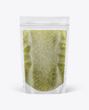 Frosted Plastic Pouch w/ Pesto Sauce Mockup